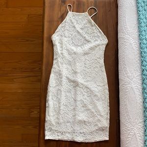 White lace mini dress